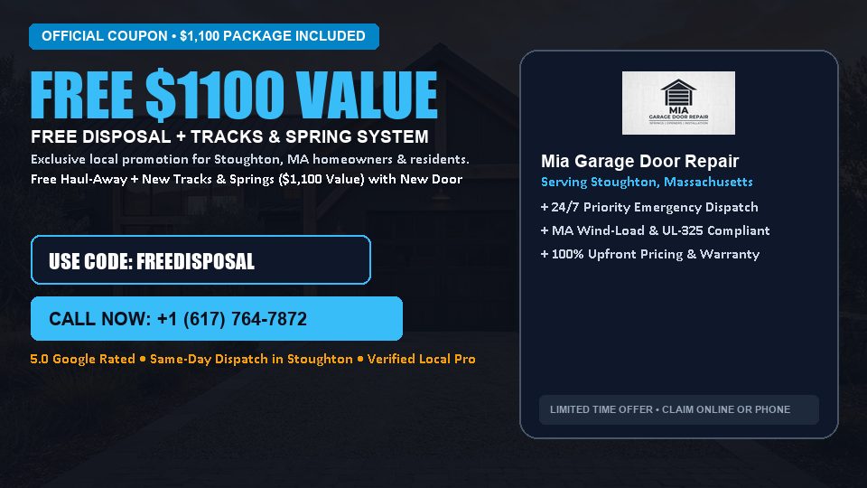 FREE Old Door Haul-Away & Heavy-Duty Tracks in Stoughton, MA - Mia Garage Door Repair